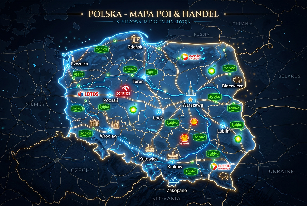 Mapa lokalizacji punktów sprzedaży Paysafecard w Polsce